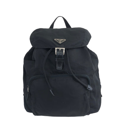 PRADA Triangle Logo Nylon Backpack Black Vintage xfibpp
