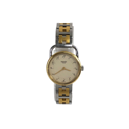 HERMES Quartz Watch Gold Silver Vintage pssjyc