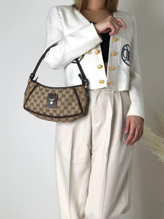 GUCCI-GG-Canvas-Leather-Shoulder-Bag-Black-35098 – dct-ep_vintage luxury  Store