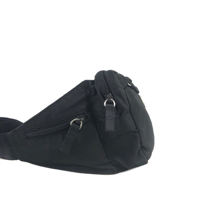 PRADA Triangle Logo Nylon Belt Bag Sling Bag Black Vintage jwamw5