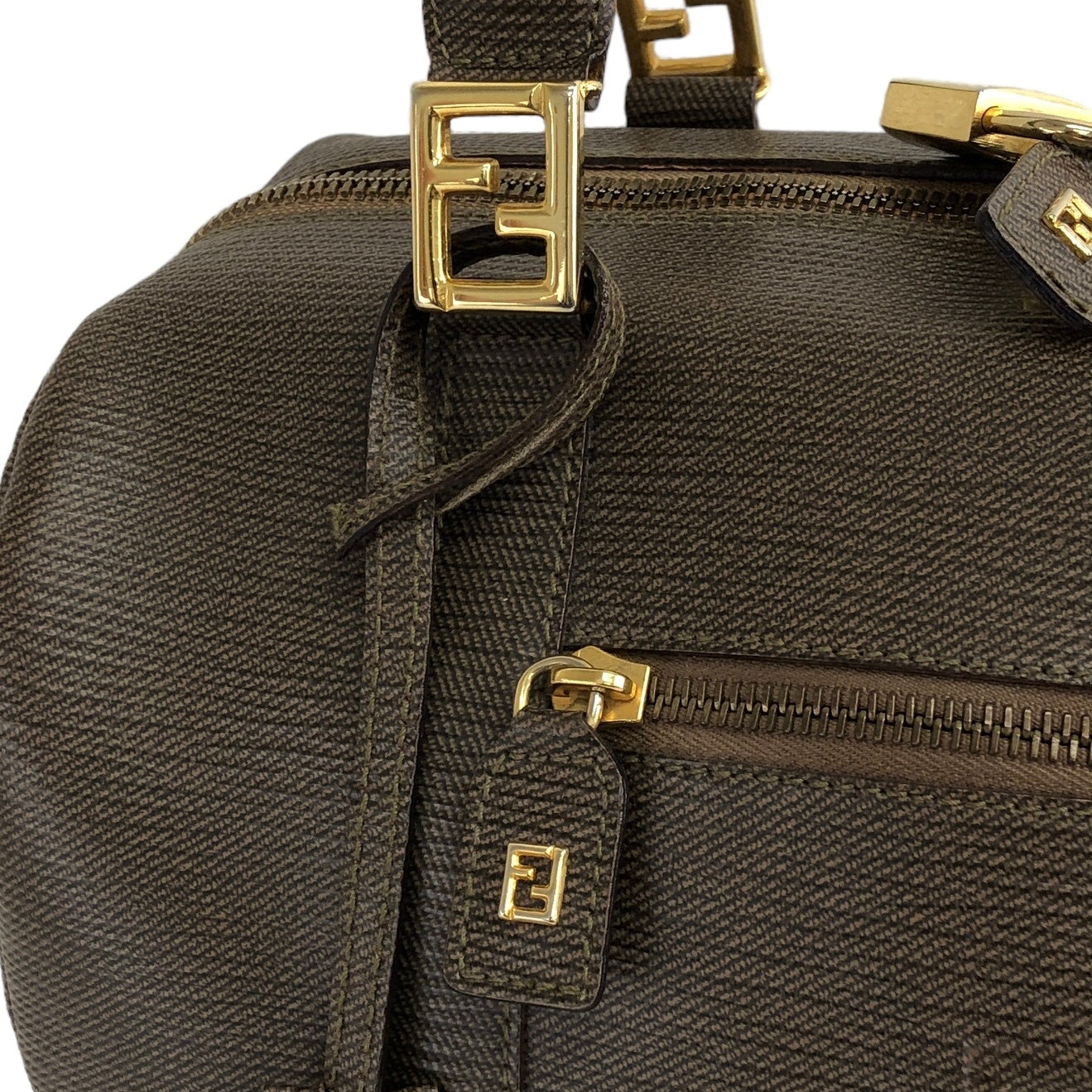 心*田様 FENDI FFロゴ ボストンバッグ FENDI FF Logo Leather Boston bag Handbag Brown Vintage wwmztn