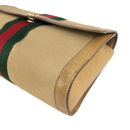 GUCCI Sherry line GG clutch bag beige vintage old Gucci sas3ug