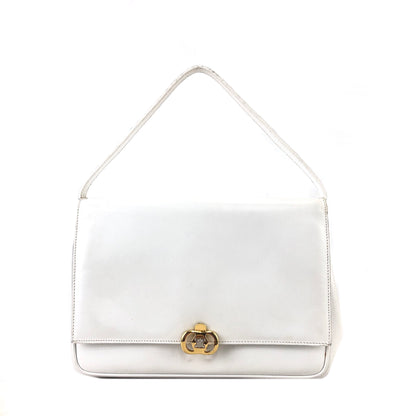CELINE Triomphe 皮革手提包白色復古 stx6m7