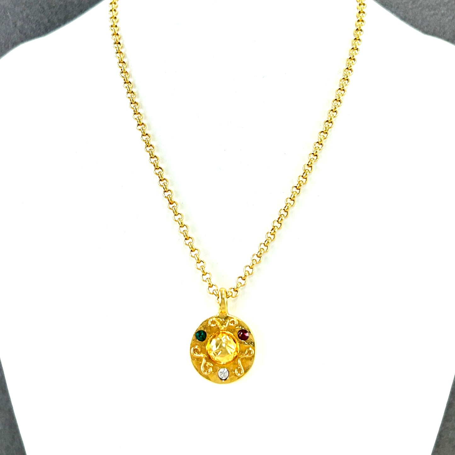 CELINE Starball Necklace Gold Vintage kk68jv