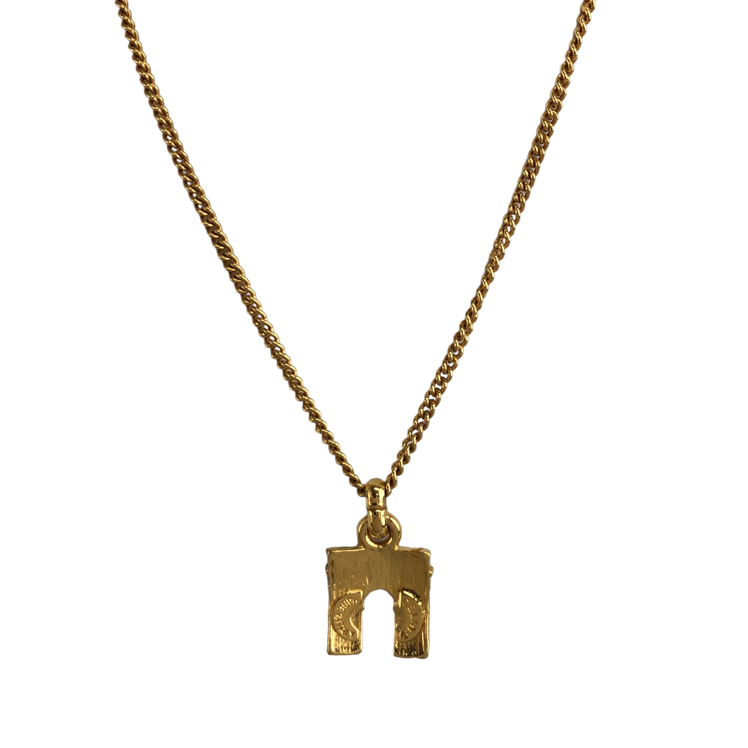 TRIOMPHE SOLITAIRE NECKLACE IN BRASS WITH GOLD FINISH - GOLD | CELINE