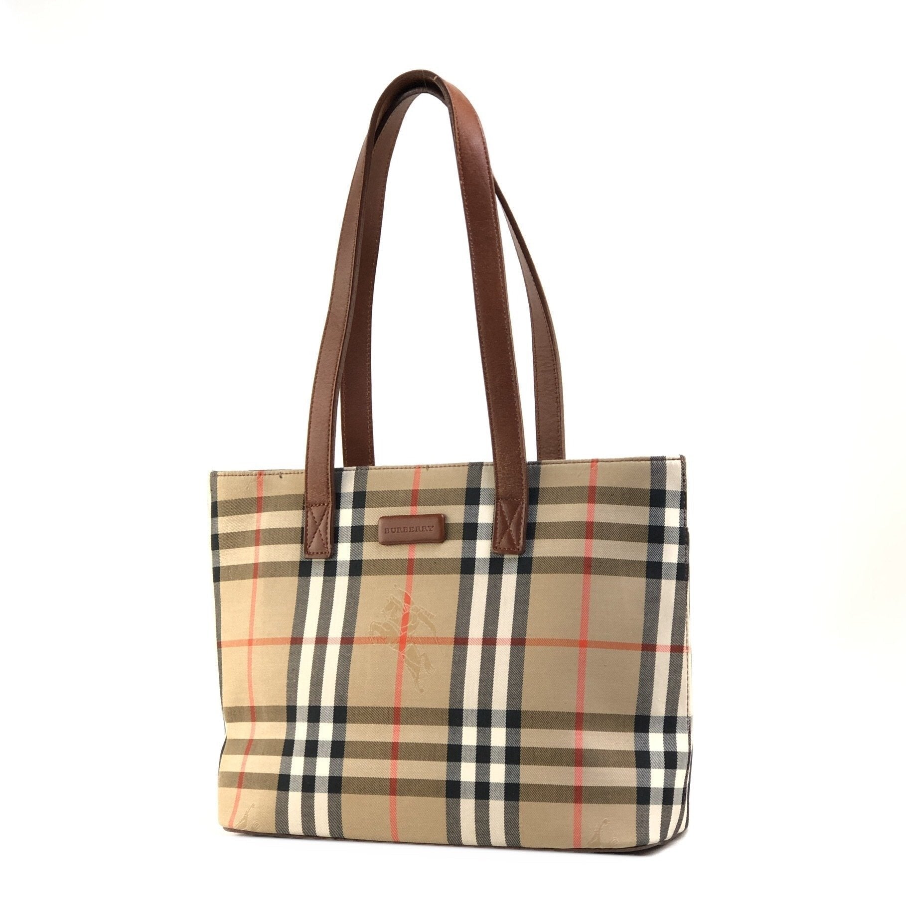 Burberrys Burberry Classic Check Mini Bag Tote Bag Beige Red