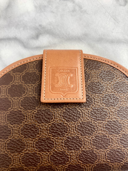 CELINE Macadam Blason 圓形折疊錢包 棕色 復古 hs4daj 