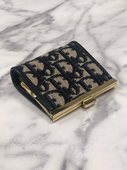 Christian Dior Trotter 提花零錢包 海軍藍 復古款 tbxz6b 