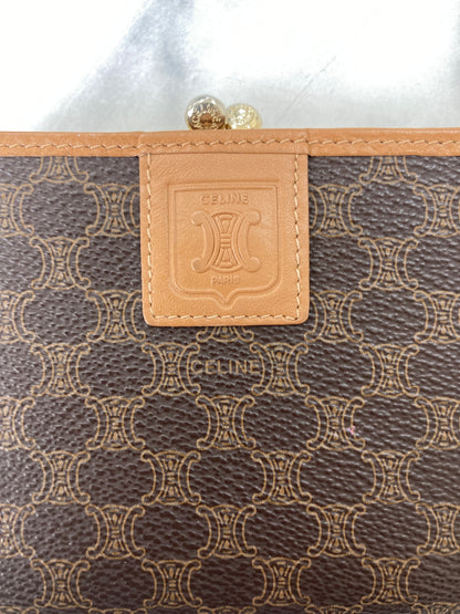 CELINE Macadam Blason 金屬扣折疊錢包 棕色 復古 8kr7tj 
