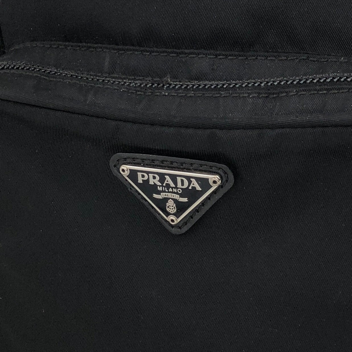 PRADA Triangle Logo Nylon Small Shoulder bag Black Vintage avvz36