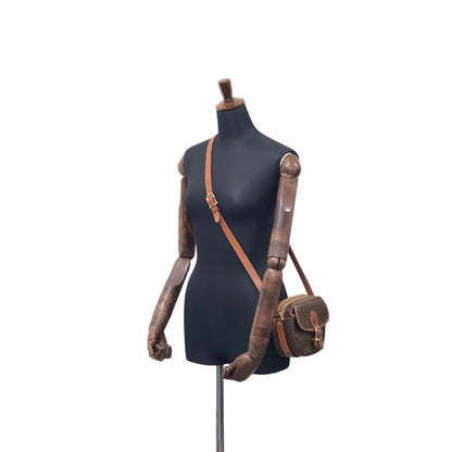CELINE Macadam Front Buckle Shoulder bag Brown Vintage expg6r