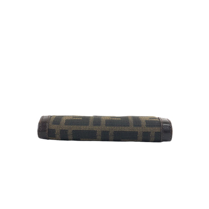 FENDI Zucca Jacquard Leather Folded Wallet Brown Vintage 3jbzkz