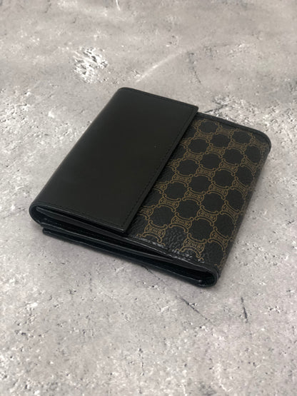 CELINE Macadam 折疊皮夾 黑色 復古 5vvvzz 