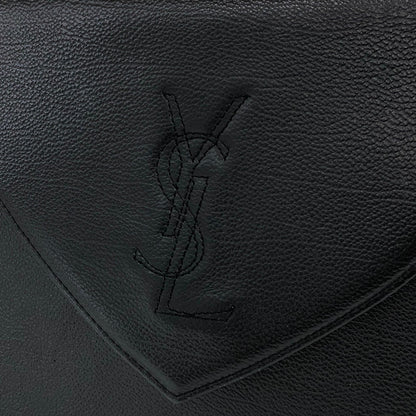 Yves Saint Laurent YSL Logo Stitch Leather Handbag Black Vintage  n3id3v