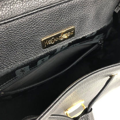 Yves Saint Laurent diamond cut YSL 2way leather shoulder bag handbag black vintage old axstfw