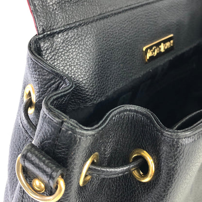 Yves Saint Laurent diamond cut YSL 2way leather shoulder bag handbag black vintage old axstfw