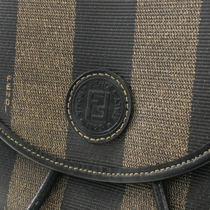 FENDI Pecan Logo Motif Leather Backpack Brown Vintage uykjuz