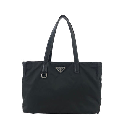 PRADA Triangle Logo Nylon Handbag Black Vintage mhpjft