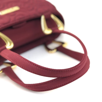 Yves Saint Laurent arabesque oriental stitch nylon handbag bordeaux vintage old uwg4ii