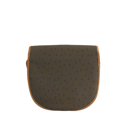 Yves Saint Laurent YSL Logo Round Shoulder bag Brown Vintage 4swhva