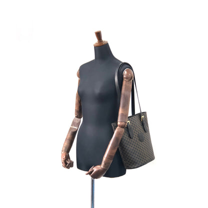 CELINE Macadam Leather Totebag Black Vintage gkmcp7
