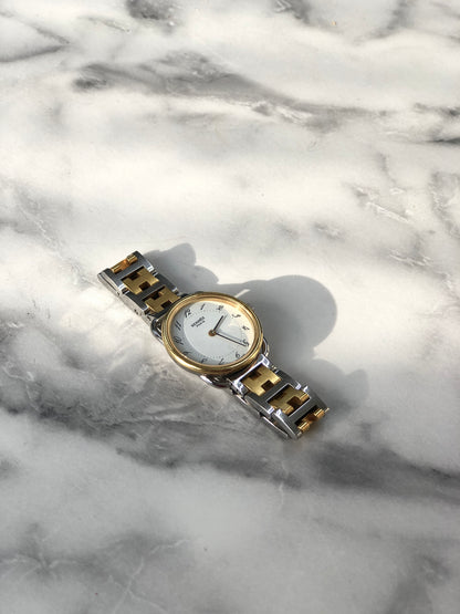 HERMES Arceau Steel Quartz Watch 784587 Silver Vintage 5v5ud6