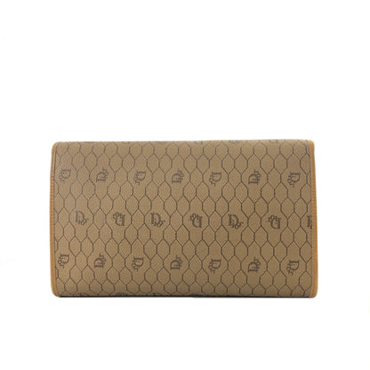 Christian Dior Honeycomb Pattern Chain Crossbody Shoulder bag Beige Vintage ntuik3