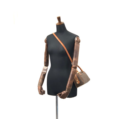 CELINE Macadam PVC皮革兩用小手提包斜背包棕色復古vwd3v4 