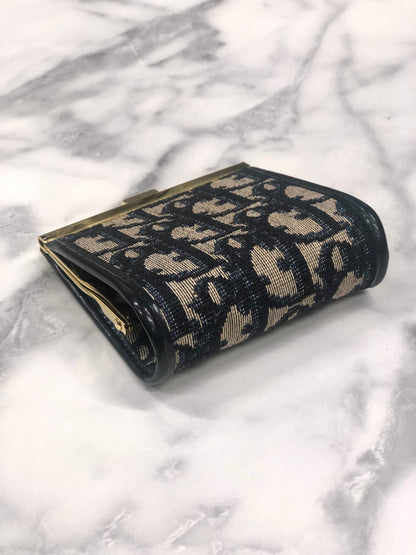 Christian Dior Trotter 提花零錢包 海軍藍 復古款 tbxz6b 