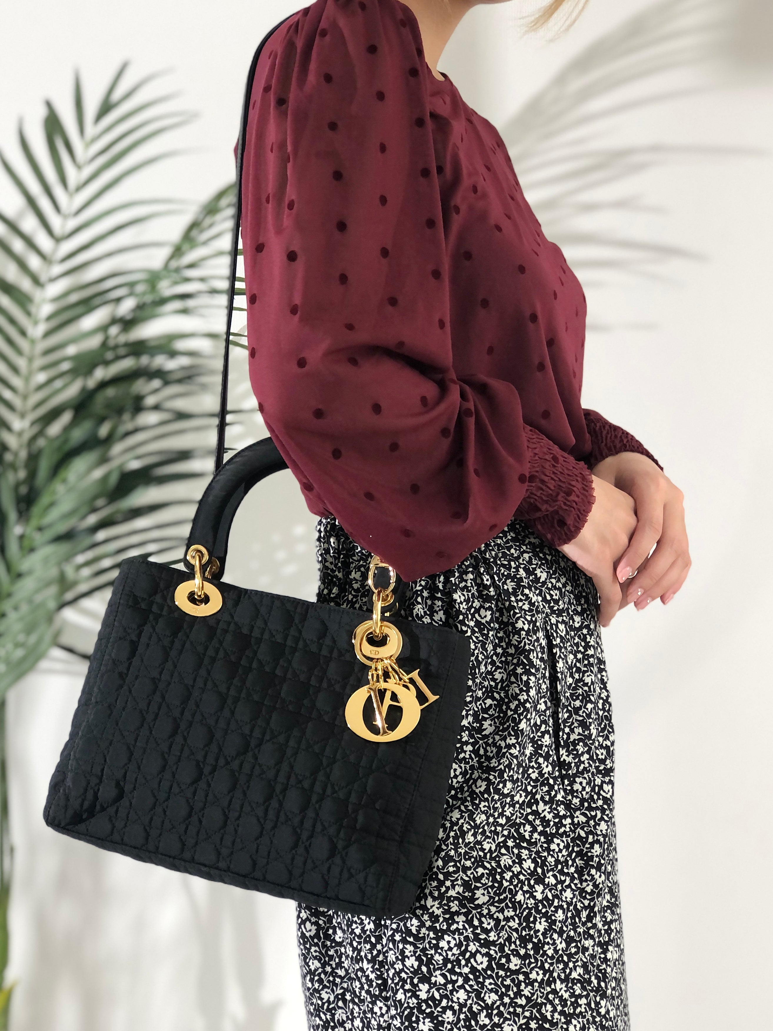 Lady dior nylon cannage bag best sale