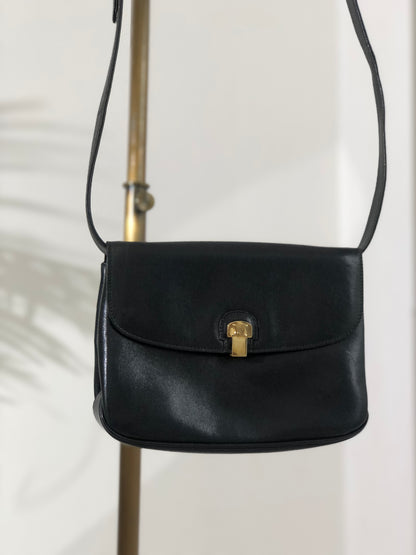CELINE Triomphe 皮革斜背包 黑色 復古 2em4ef 
