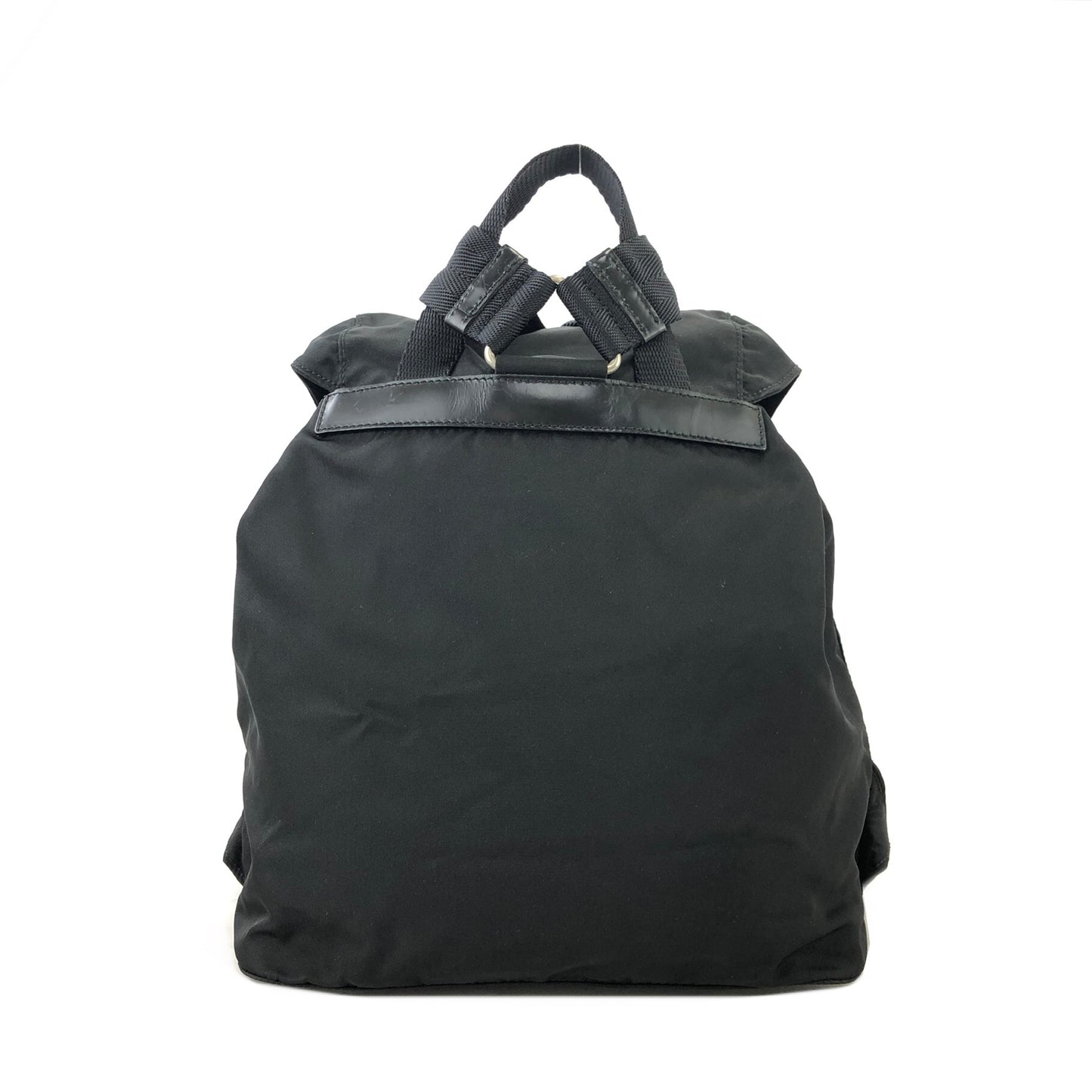 PRADA Triangle Logo Nylon Backpack Black Vintage e87423