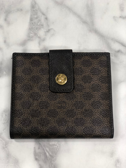 CELINE Macadam Leather Folded Wallet Brown Vintage iusmee