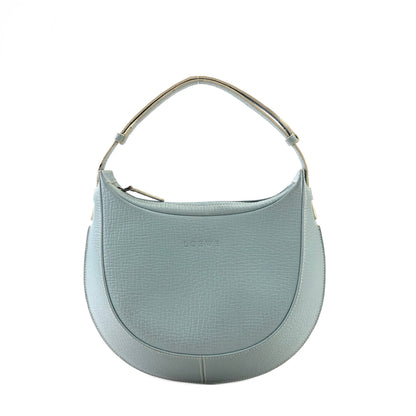 LOEWE Logo Motif Embossed Round Leather Two-way  Handbag Shoulder bag Sky blue Vintage 64bpxh