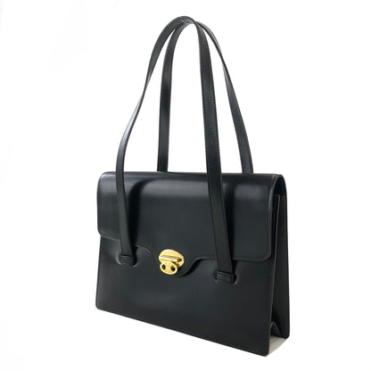 CELINE Triomphe 翻蓋皮革手提包 黑色復古 zgtbg6 