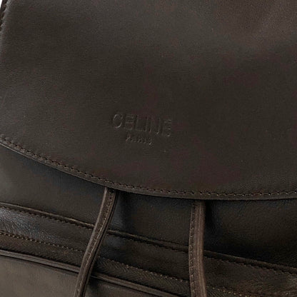 CELINE Starball Logo Leather Backpack Brown Vintage kwx3cy
