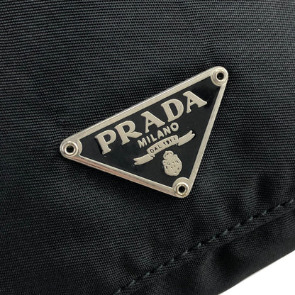 PRADA Triangle Logo Nylon Drawstring Smallbag Handbag Black Vintage imrxv2