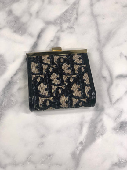 Christian Dior Trotter 提花零錢包 海軍藍 復古款 tbxz6b 