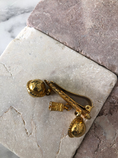 CELINE Starball Arc de Triomphe Charm Money Clip Gold Vintage yufikc