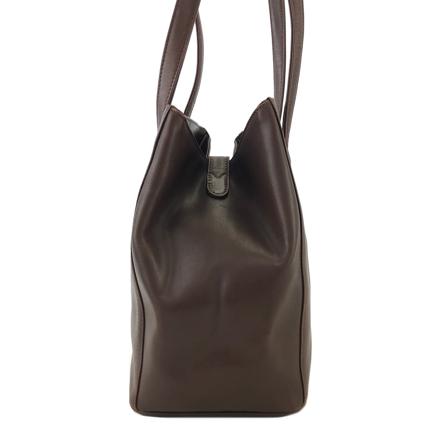 Christian Dior Logo Charm Leather Shoulder bag Brown Vintage 86wd6t