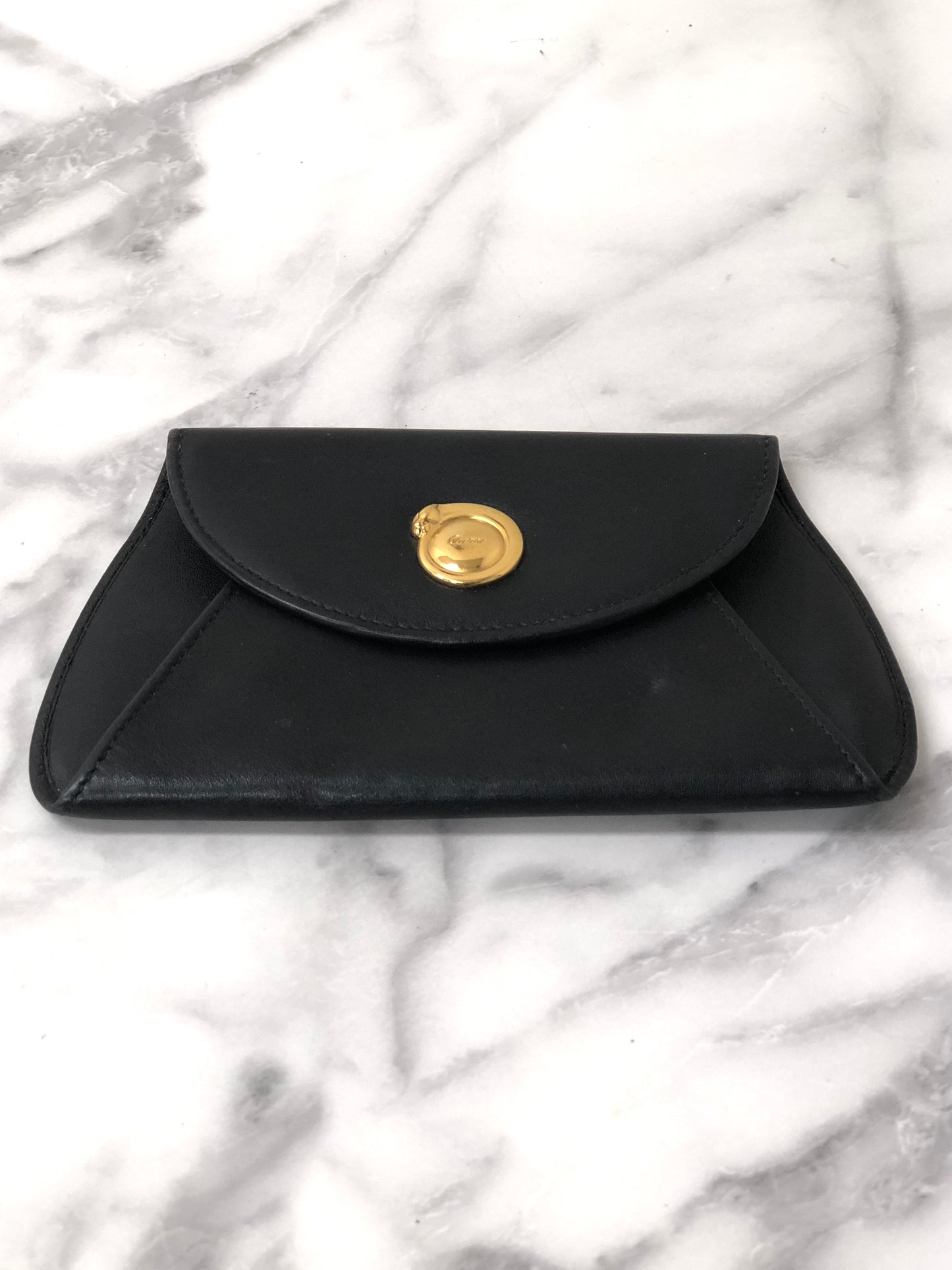 Cartier Leather Coin Purse Black Vintage xiyugj