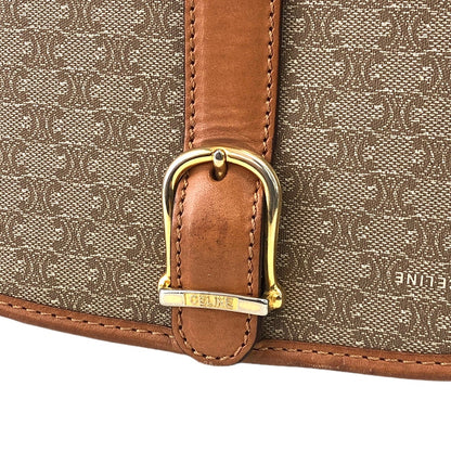 CELINE Macadam Front Buckle Shoulder bag Beige Vintage tvsj7h