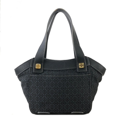 LOEWE Anagram 全圖案織物皮革手提包托特包黑色復古 f4cjh3 