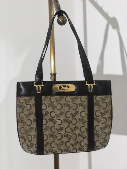 CELINE 馬車 C 款 Macadam 提花皮革 棕色 復古 ghbv7g 