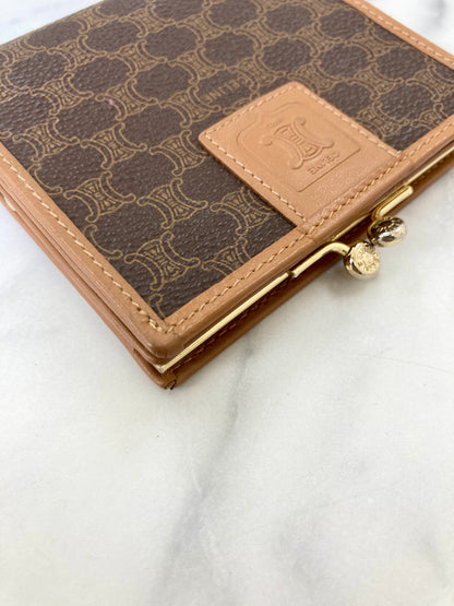 CELINE Macadam Blason 金屬扣折疊錢包 棕色 復古 8kr7tj 