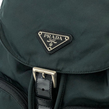 PRADA Triangle Logo Double pocket Nylon Backpack Green Vintage r5kz8b