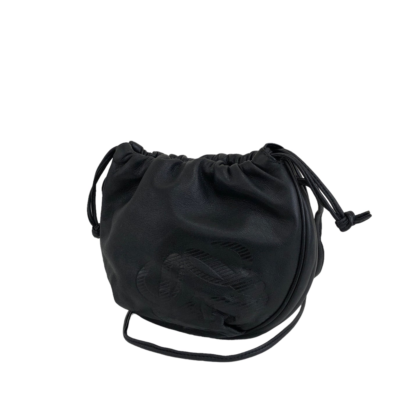 LOEWE Anagram Leather Drawstring Small Shoulder bag Black Vintage z8wxmx