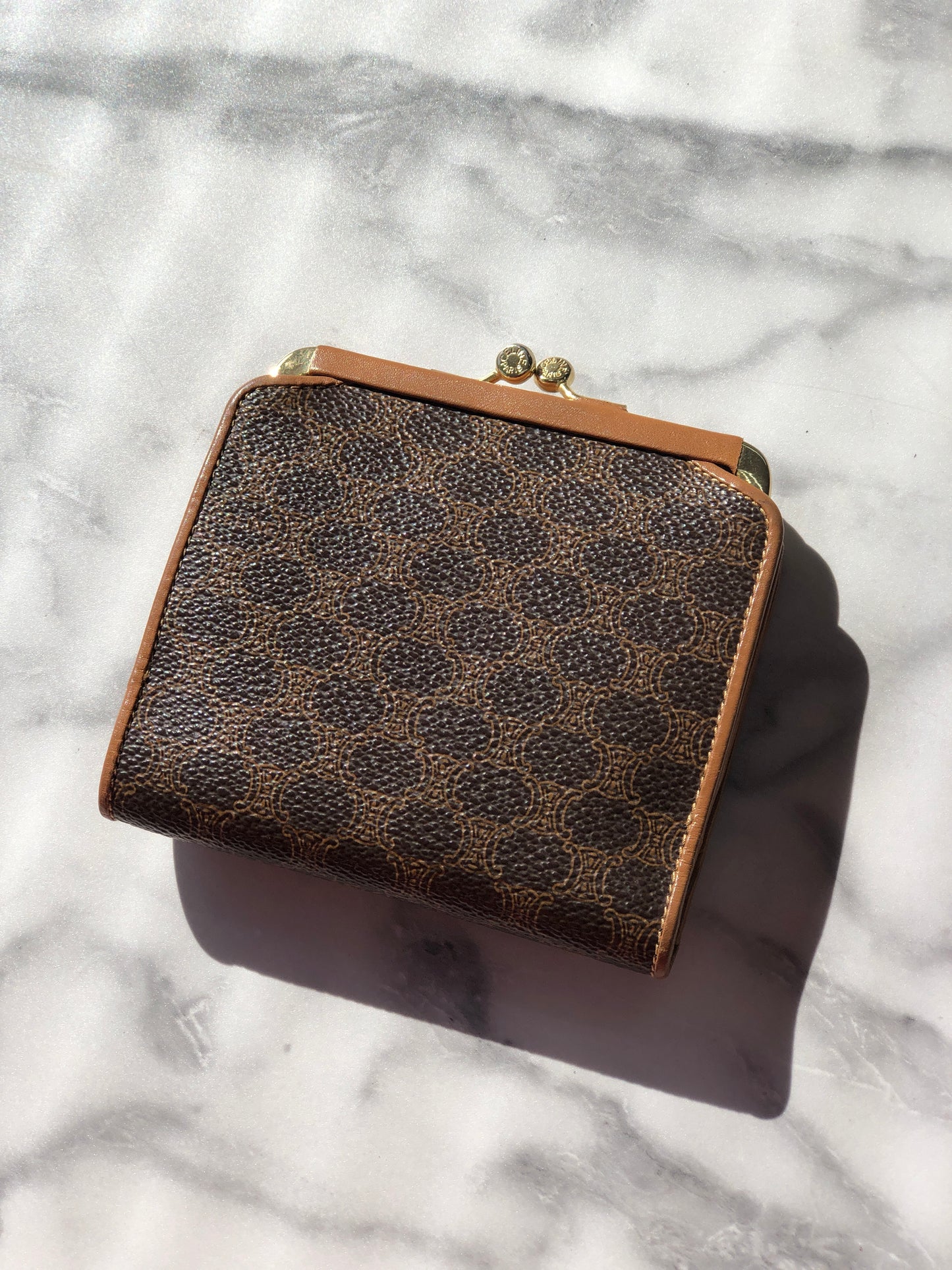 CELINE Macadam Triomphe Logo Motif Wallet Brown Vintage sbmwm4