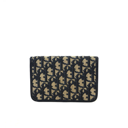 Christian Dior Trotter CD Logo Jacquard Pouch Navy Vintage 3ni7m5