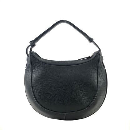 LOEWE Logo Motif Embossed Leather Two-way Handbag Shoulder bag Round bag Black Vintage t7gdhx
